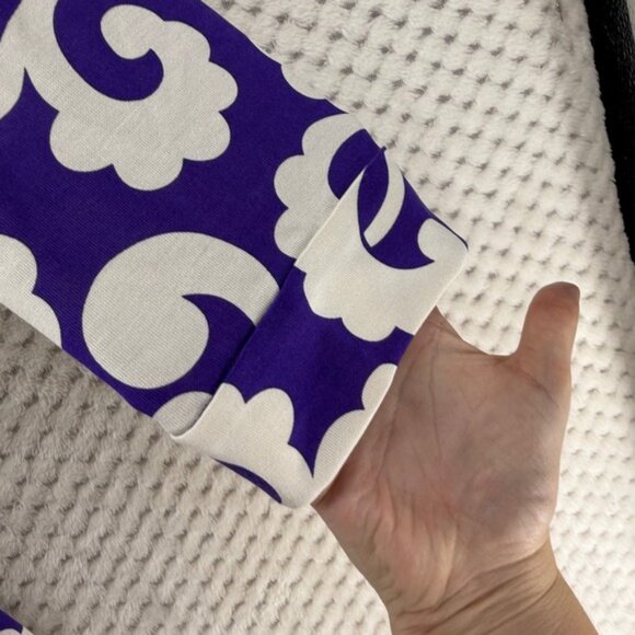 Diane von Furstenberg DVF Wrap Dress Quiet Purple White Floral 100 % Silk Size 8 - Picture 4 of 9